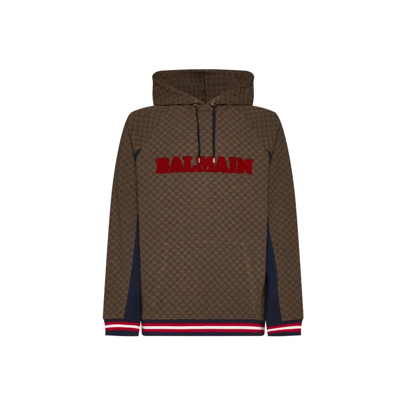 BALMAIN Mini Monogram Jacquard Hoodie-0