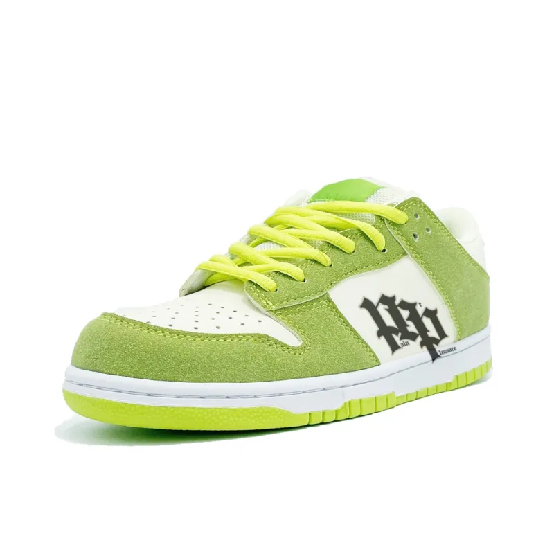 PAIN OR PLEASURE Low Top Skateboard Shoes Unisex Green Apple-5