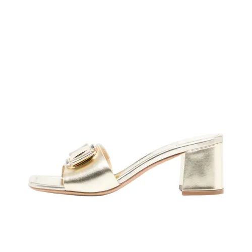 FERRAGAMO Slide Slippers 7cm Women's Gold