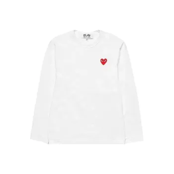 Comme Des Garcons Play Women's Red Emblem L/S T shirt