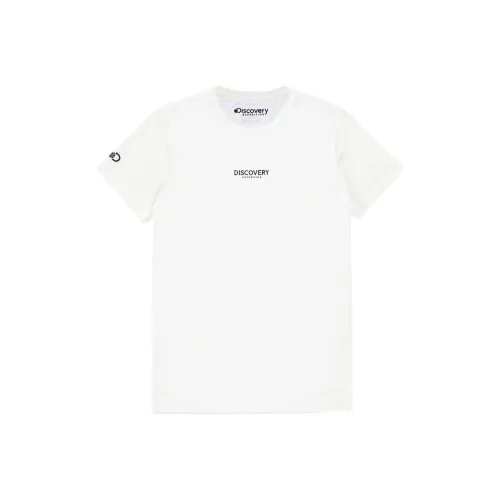 Discovery Expedition Center Logo T Shirts Off White T Shirt Unisex White