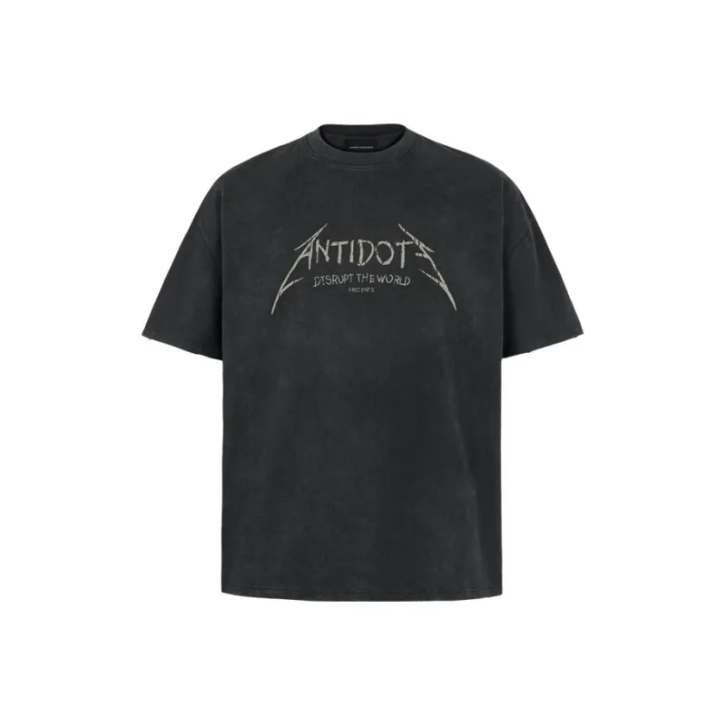 Antidote Worldwide T Shirt Unisex Washed Black-0