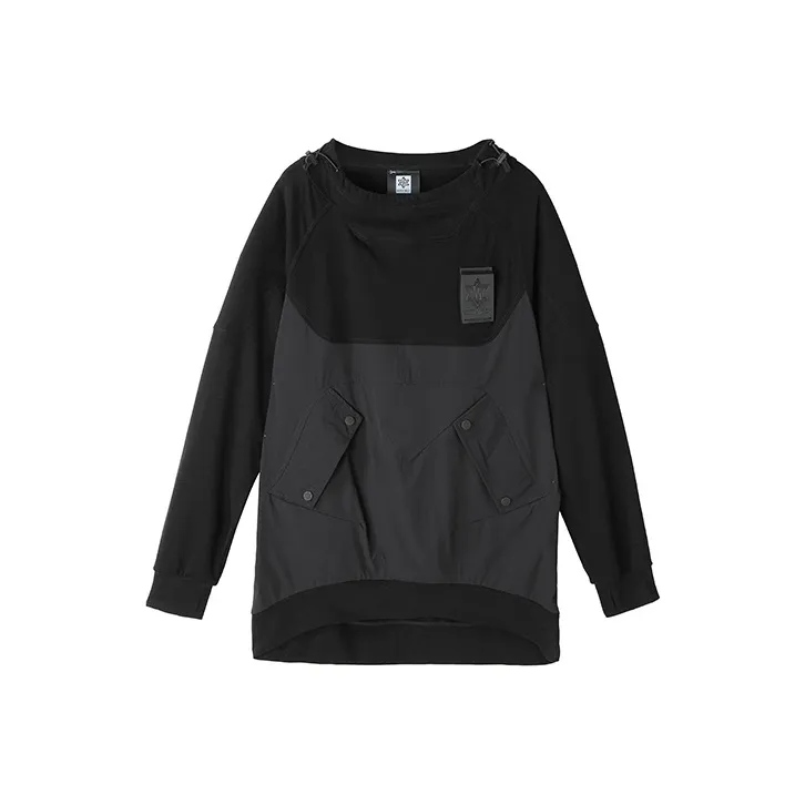 NORVINCY Chinese Fashion Trend Without Hood Pullover Crew Neck Raglan Sleeve Sweatshirt Unisex-0
