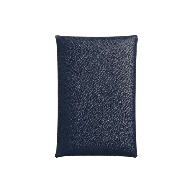 HERMES Calvi Madame Calfskin Card Holder Women's 2Z Bleu Nuit Midnight Blue-0