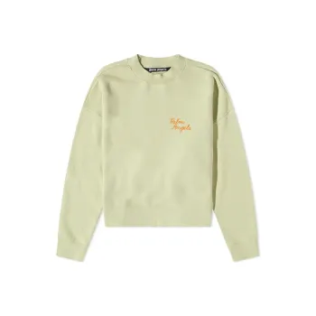 PALM ANGELS Back Spray Palm Embroidered Logo Crew Sweat