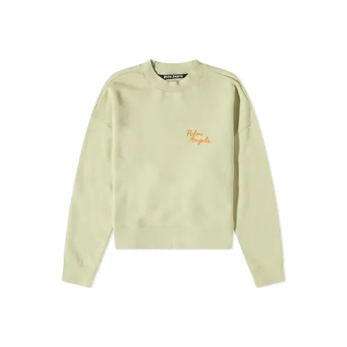 PALM ANGELS Back Spray Palm Embroidered Logo Crew Sweat