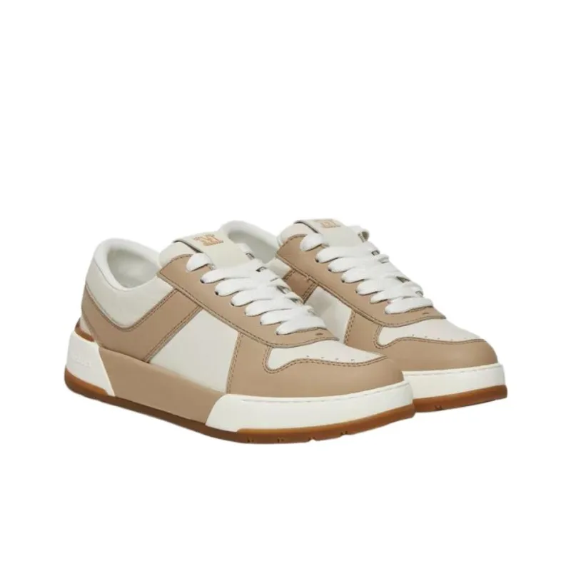MaxMara Low Top Skateboard Shoes Women's White Brown-2