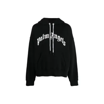 PALM ANGELS Curved Logo Hoodie 