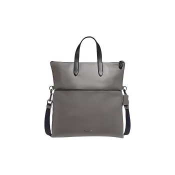 COACH Graham Smooth Calf Leather Tote Bag Shopping Bag Shoulder Bag Crossbody Bag Large Size Men's Silver Gray