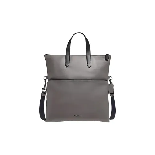 COACH Graham Smooth Calf Leather Tote Bag Shopping Bag Shoulder Bag Crossbody Bag Large Size Men's Silver Gray