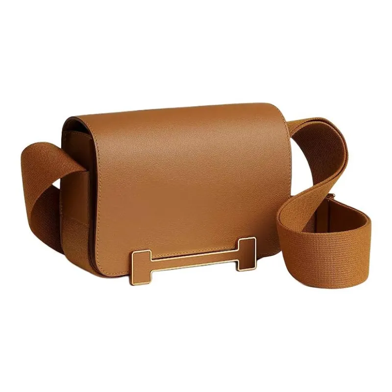 HERMES Geta Evercolor Calfskin Crossbody Bag Shoulder Bag Women's Gold Brown-1