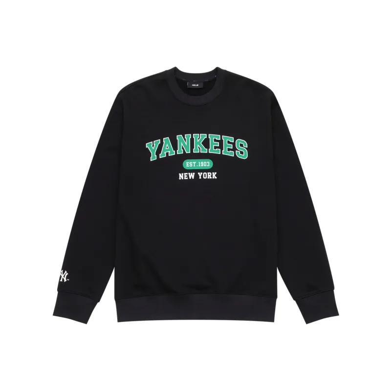 MLB Preppy Style Collection New York Yankees 24FW Crew Neck Pre Fall Sweatshirt Unisex Black-0