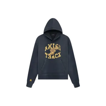 AMIRI Distressed Varsity Logo Patch Hoodie