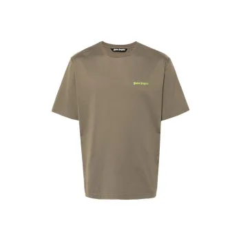 PALM ANGELS Logo Embroidered Crewneck T Shirt