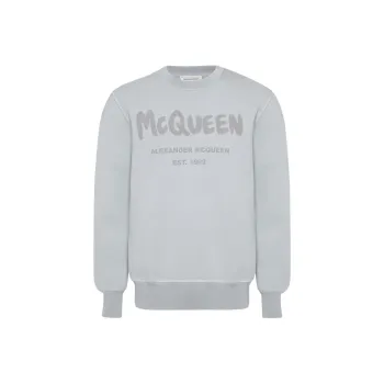 Alexander McQueen Graffiti Logo Printed Crewneck Sweatshirt