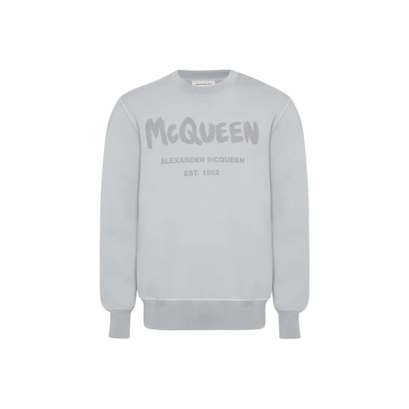 Alexander McQueen Graffiti Logo Printed Crewneck Sweatshirt-0