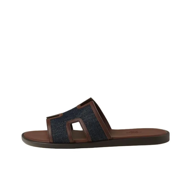 HERMES Izmir Slip Resistant Slide Slippers Men's Brown-0