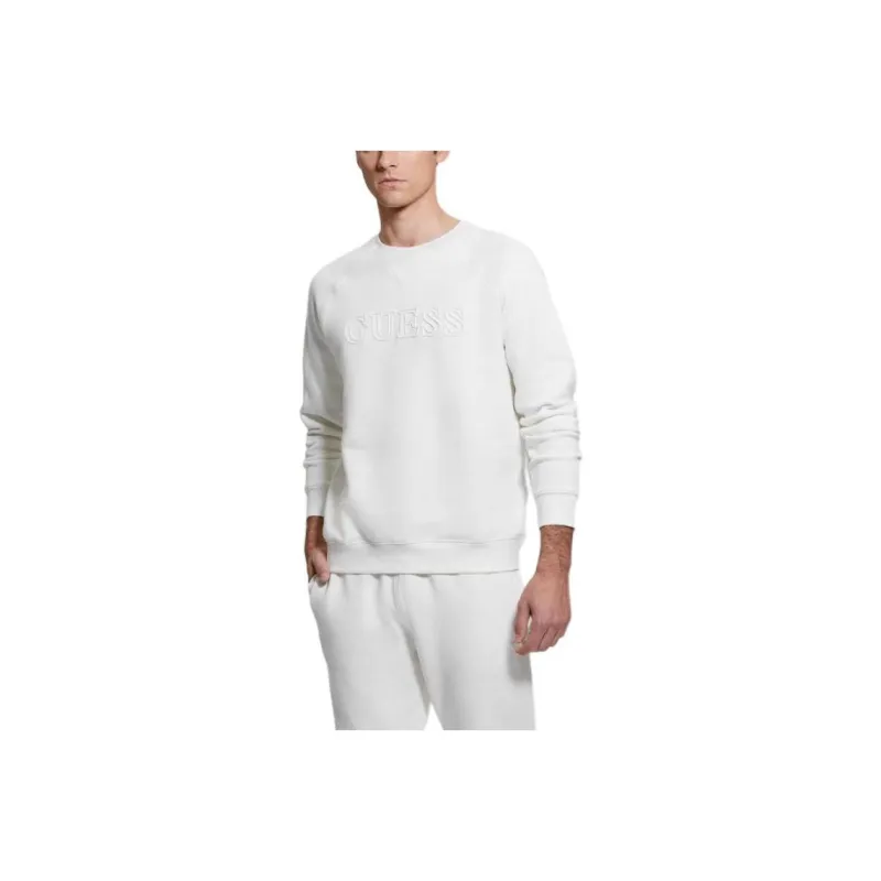 GUESS Eco Aldwin Logo Sweatshirt Sweatshirt Men's White-0