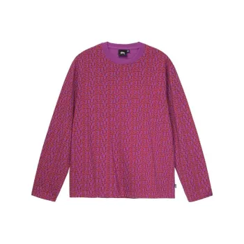 Stussy Letter Stripe Long Sleeve Crew Top