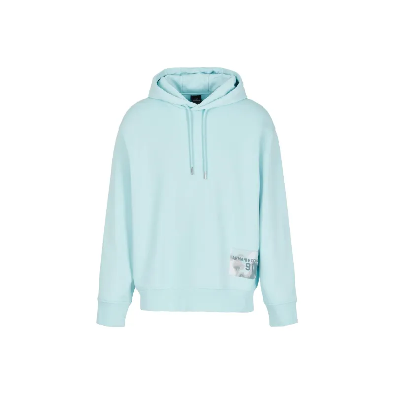 ARMANI EXCHANGE Logo appliqué Cotton Hoodie-0