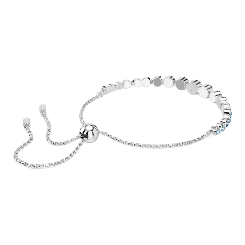 Swarovski Crystal, Rhodium Plated Bracelets Unisex Blue-1