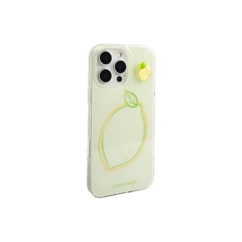 Wei Xin Acrylic Material Line Apple Peach Lemon Phone Cases Compatible With IPhone 16/15 Pro Max/Apple 13/14 Pro/Max-9