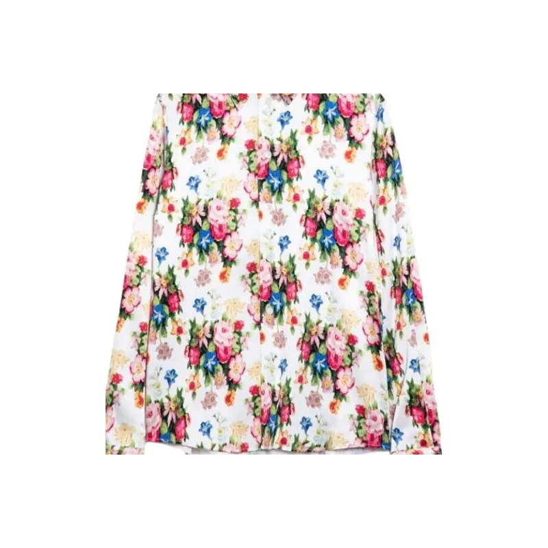 LOEWE Floral Printed Button Up Shirt 'Multicolor/Soft Pink'-3
