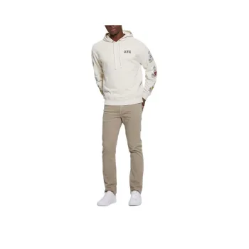 GUESS Street Art Patched Hoodie Sweatshirt Men's Quicksand