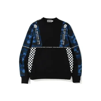 A BATHING APE Logo Tape Crewneck FW19