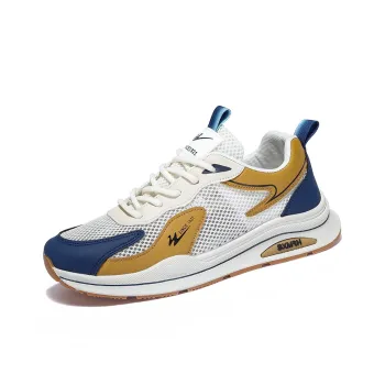 DOUBLE STAR 88 Breathable And Wear resistant Low Top Casual Shoes Men's Beige Blue