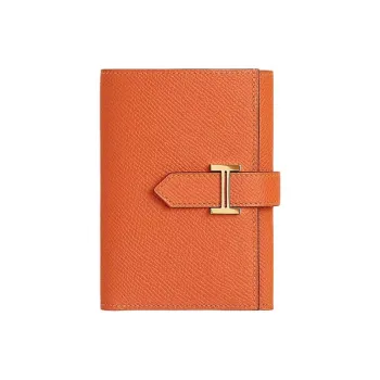HERMES Bearn Epsom Calfskin Wallet Women's 93 Orange Hermes Orange/Orange