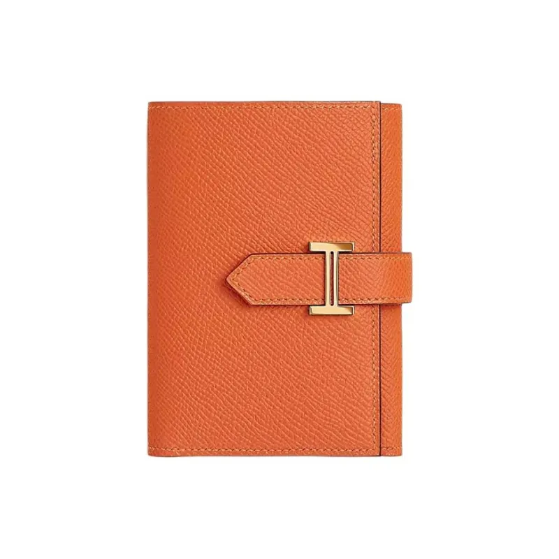 HERMES Bearn Epsom Calfskin Wallet Women's 93 Orange Hermes Orange/Orange-0