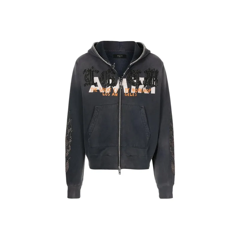 AMIRI T.G.C.W. Crystal Zip Up Hoodie-0