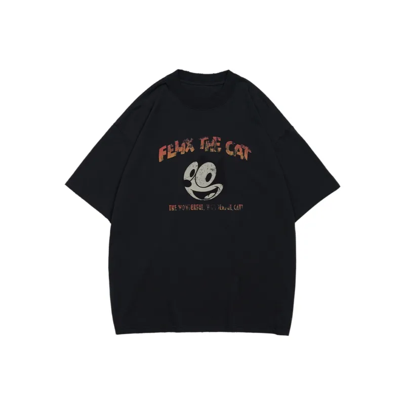XVESSEL Felix Cat Co branded Series T Shirts Unisex Black-0