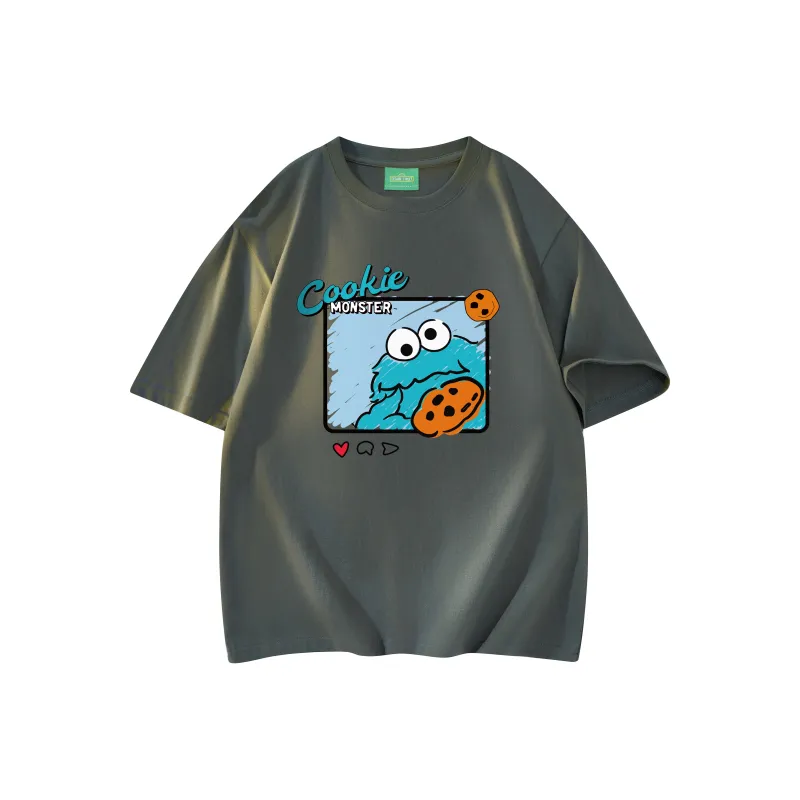 SESAME STREET [Cookie Monster Collection] Short Sleeved T Shirts Unisex-9