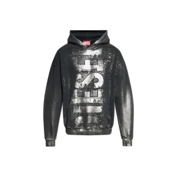 DIESEL S Boxt Hood Q6 Logo Printed Hoodie