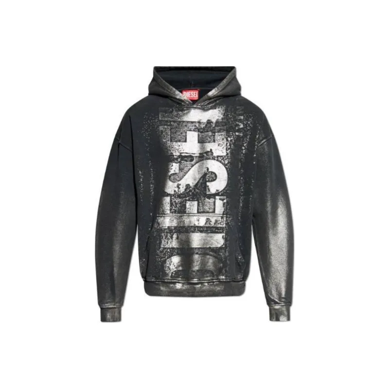 DIESEL S Boxt Hood Q6 Logo Printed Hoodie-0