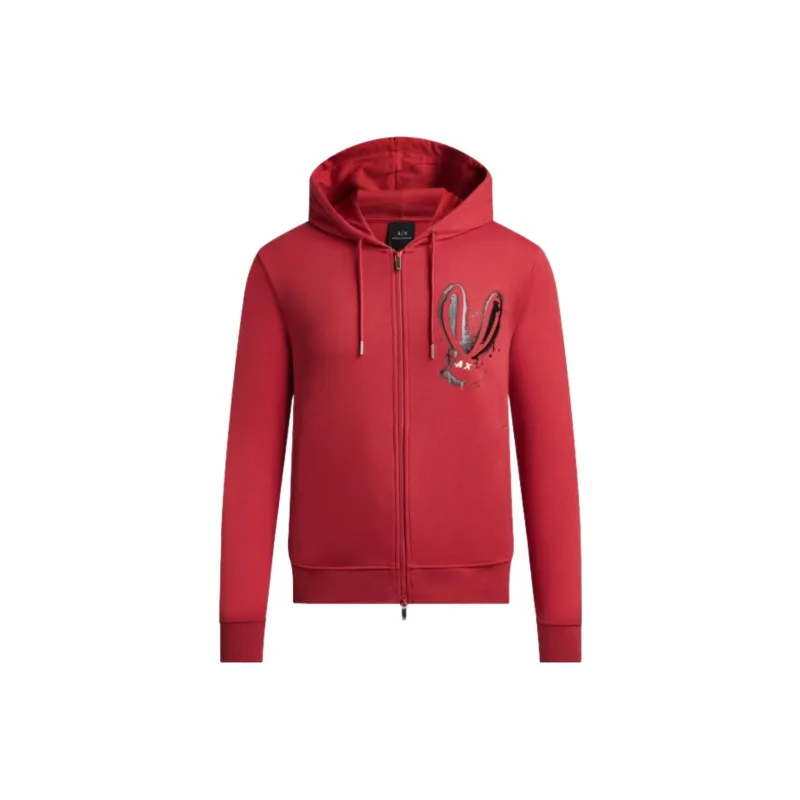 ARMANI EXCHANGE Year Of The Rabbit Sweatshirts Men Red-0