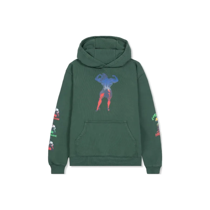 Brain Dead X HUDSON MOHAWKE TRILOGY HOODIE Sweatshirt Unisex Forest Green-0
