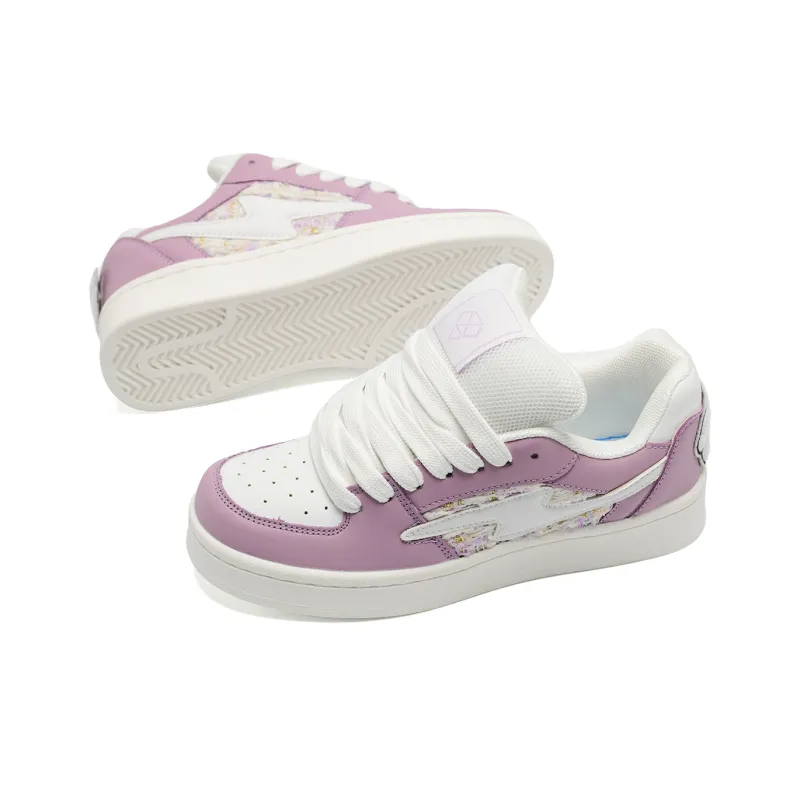 7 SEVFUN Wear resistant And Lightweight Low Top Skateboard Shoes Unisex Chanel Inspired Purple-5