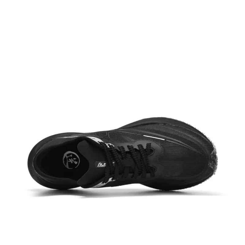 Sonic Cat Cushioning Breathable Thermal Coverage Low Top Full Length Carbon Plate Running Shoes Unisex Warrior Black-9