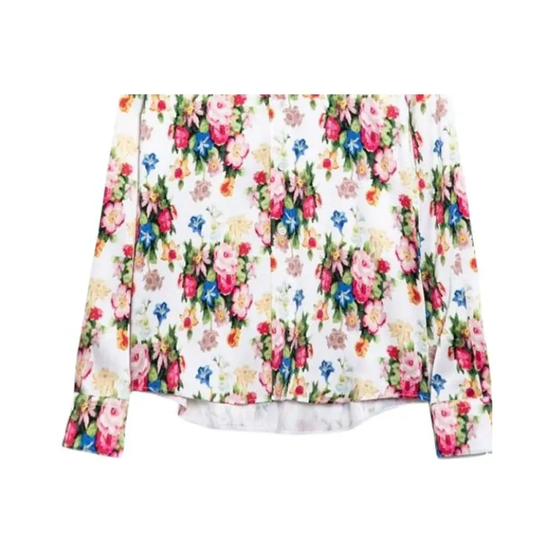 LOEWE Floral Printed Button Up Shirt 'Multicolor/Soft Pink'-4