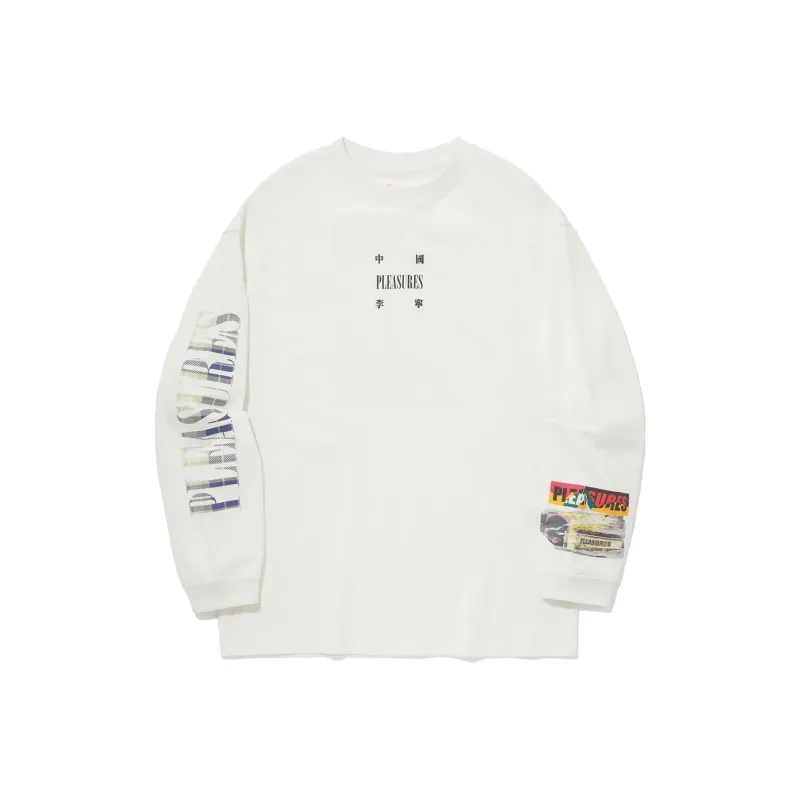 LiNing x PLEASURES T Shirt Unisex Champagne White-0