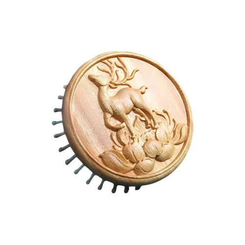 Zhou Guangsheng Boxwood Singing Deer Comb Scalp Soothing