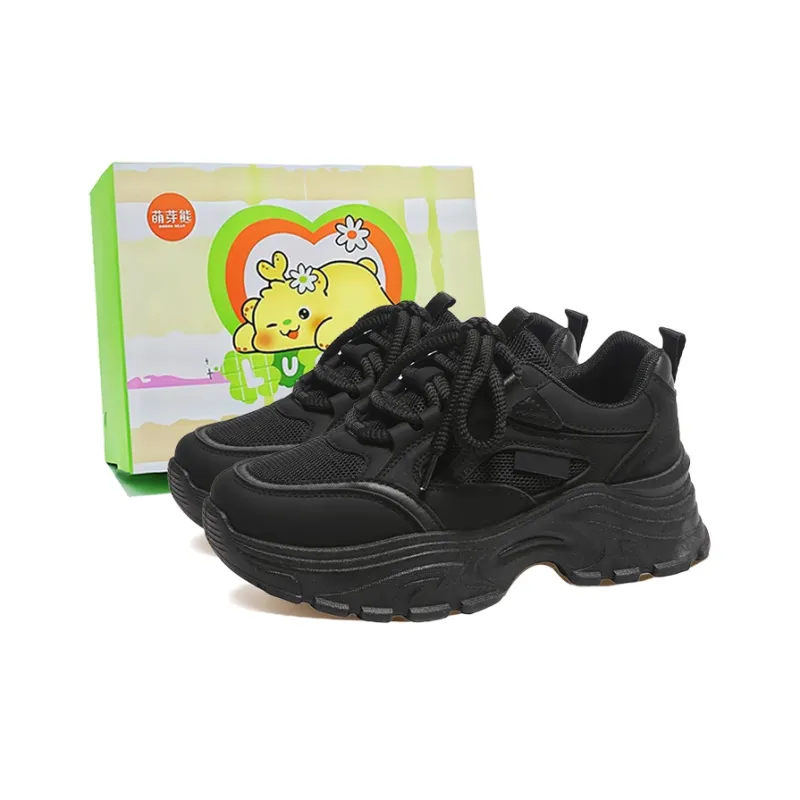 Budding Bear Anti-Slip Wear-Resistant Breathable Height Increasing Lightweight Low-Top Chunky Sneakers Women's Box-12