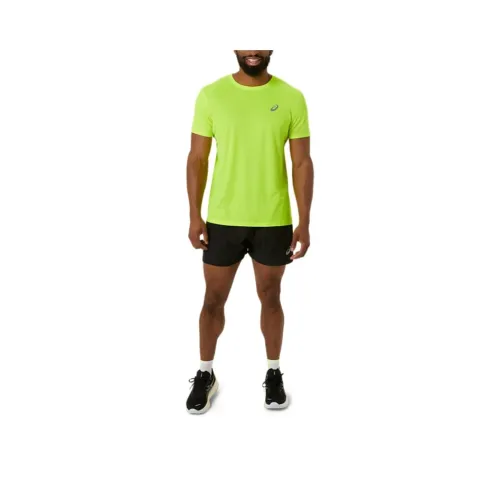 Asics Dry Running Shirts T Shirt Men's Safety Yellow