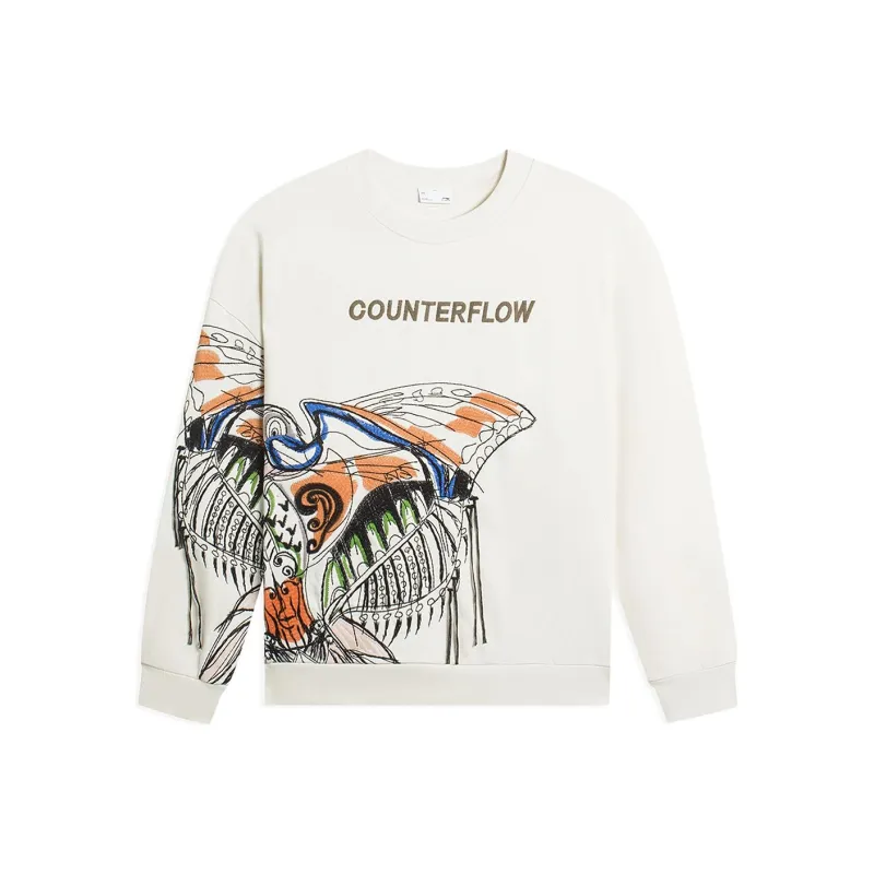 LiNing CF Tracing Sports Lifestyle Collection Sweatshirt Unisex Ecru-0