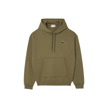 LACOSTE Loose Fit Badge Accent Hoodie