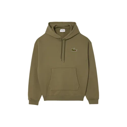 LACOSTE Loose Fit Badge Accent Hoodie