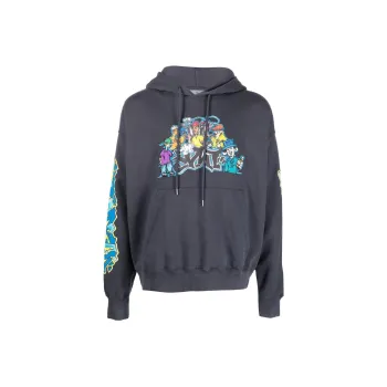 OFF WHITE Graphic Printed Drawstring Hoodie